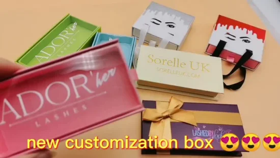 Custom Logo Soft Paper Lashbox Rectangle Matte Holographic Eyelash Packaging