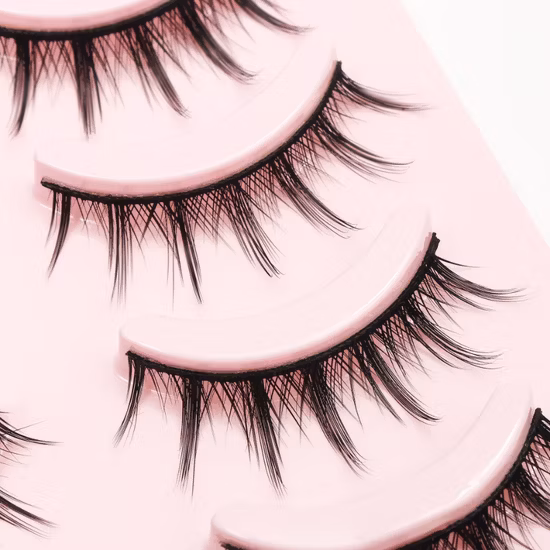 China Factory Launches New Half Pair Hair False Eyelashes 5 Pairs of Transparent Stem Eyelashes Set